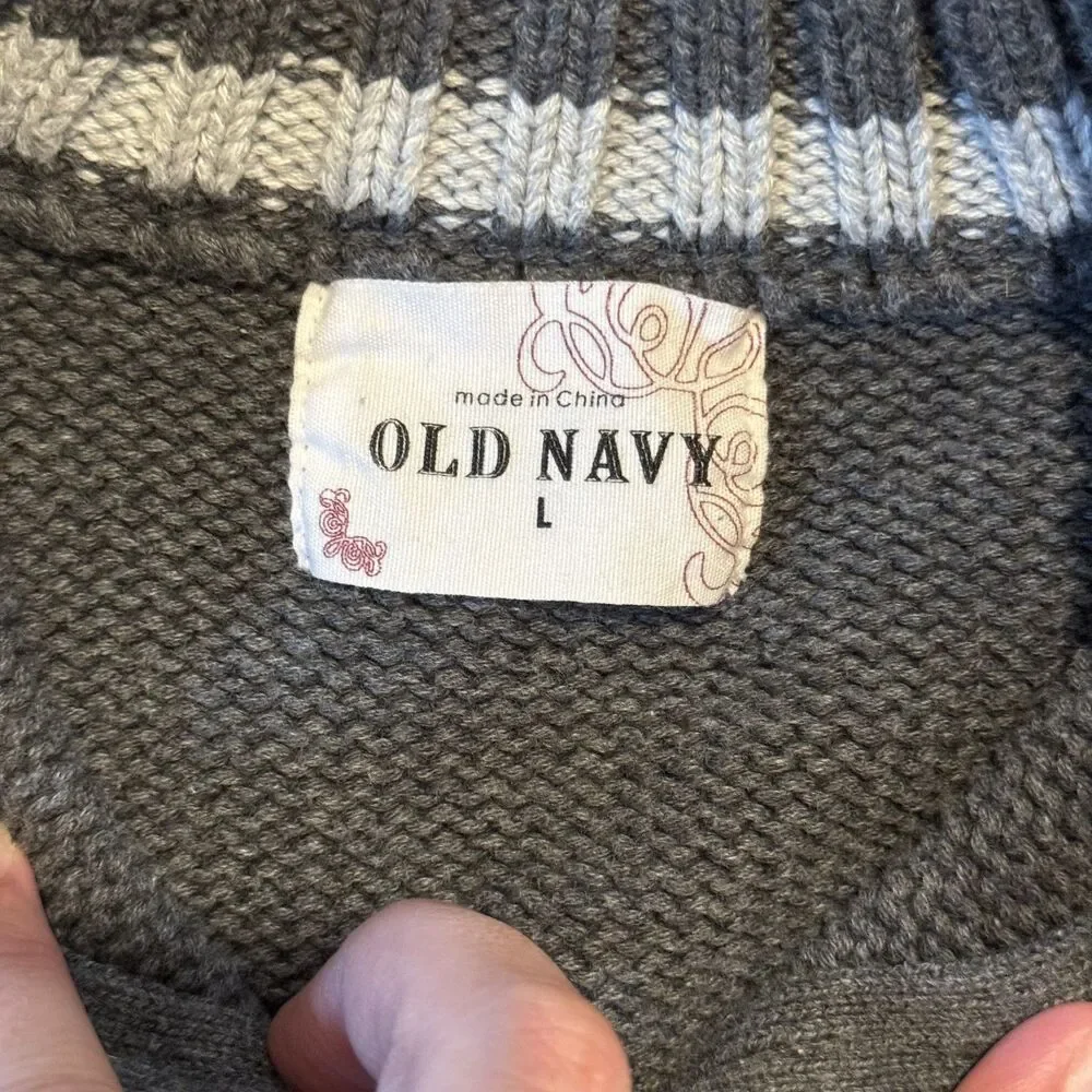 Vintage Y2K Boys Old Navy 100% Cotton Quarter Zip Sweater Size Large